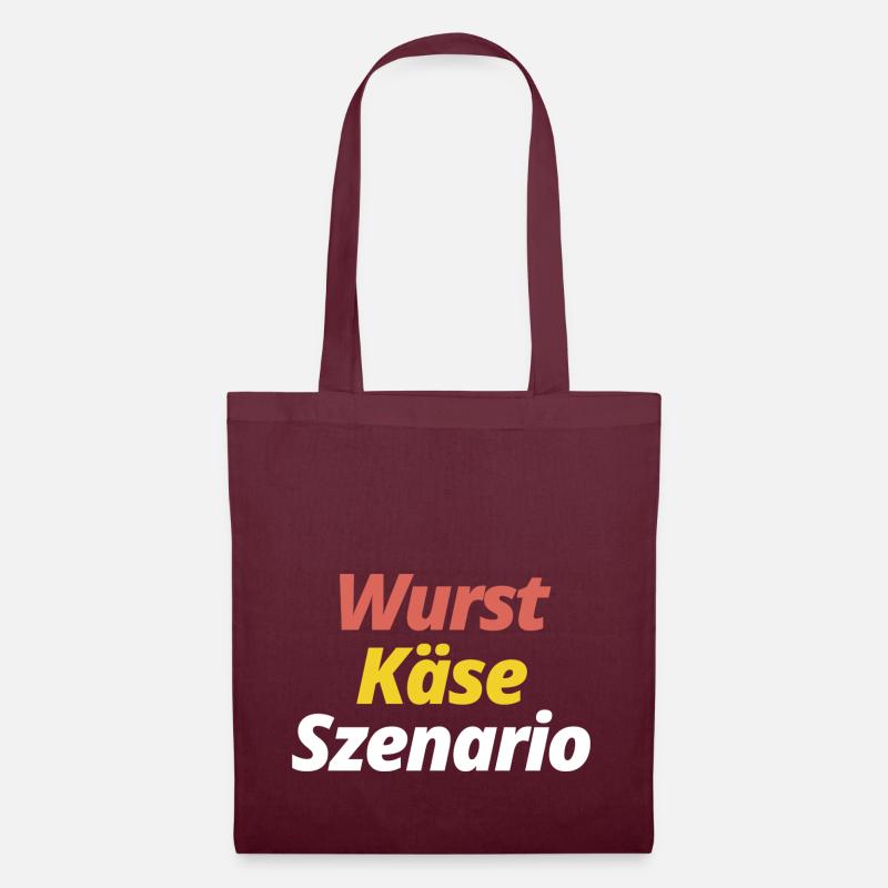 Wurst Käse Szenario - Stoffbeutel - Burgunderrot