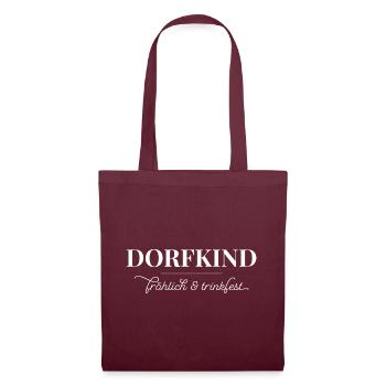 Dorfkind - fröhlich und trinkfest - Stoffbeutel - Burgunderrot - Vorne
