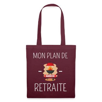 tee shirt retraite mon plan de retraite barbecue - Sac en tissu - bordeaux - Devant