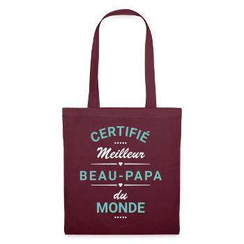 tee shirt beau père meilleur beau papa cadeau. - Sac en tissu - bordeaux - Devant