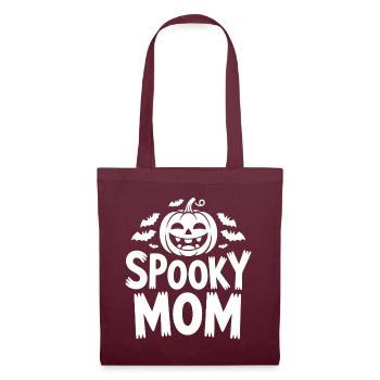 Spooky Mom - Mamas Halloween Shirt - Stoffbeutel - Burgunderrot - Vorne