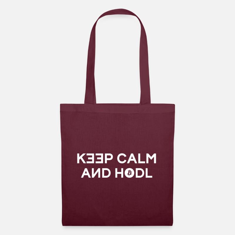 Keep calm and Hodl - Stoffbeutel - Burgunderrot