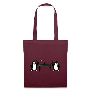 Penguin Table Tennis 3 - Tote Bag - burgundy - Front