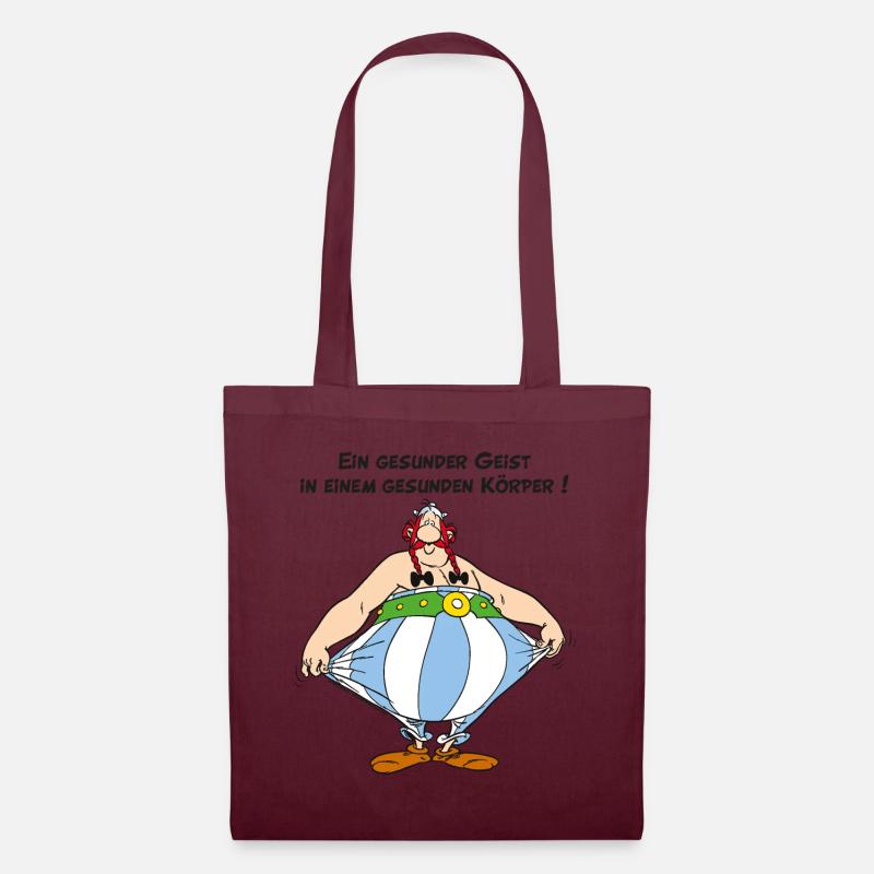 Obelix Ein gesunder Geist - Sac en tissu - bordeaux