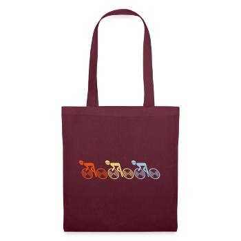 3 road cyclists (road bike, bicycle, cyclist L<-R 3C) - Tote Bag - burgundy - Front
