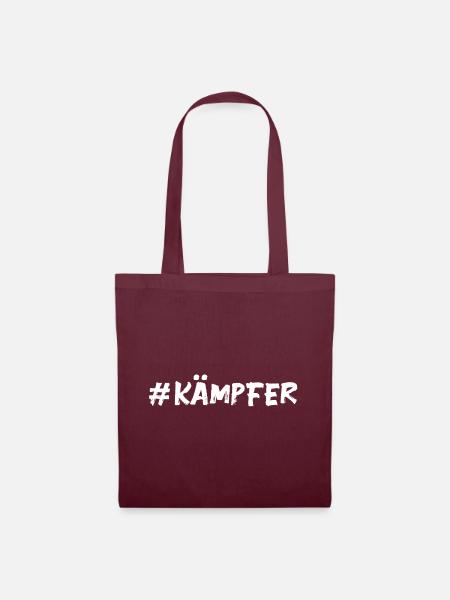 Kämpfer - Mut Kraft Glücksbringer - Stoffbeutel - Burgunderrot