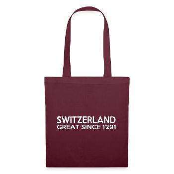 Suisse - Grande depuis 1291 - Schweiz - Schwiiz - Sac en tissu - bordeaux - Devant