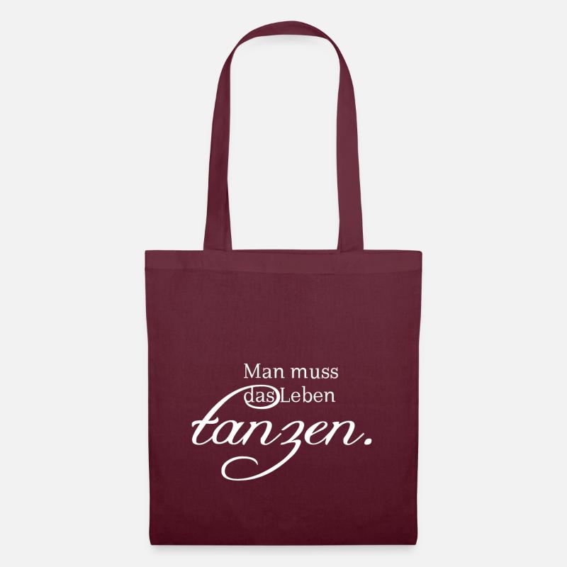 tanzen Leben Lachen - Stoffbeutel - Burgunderrot