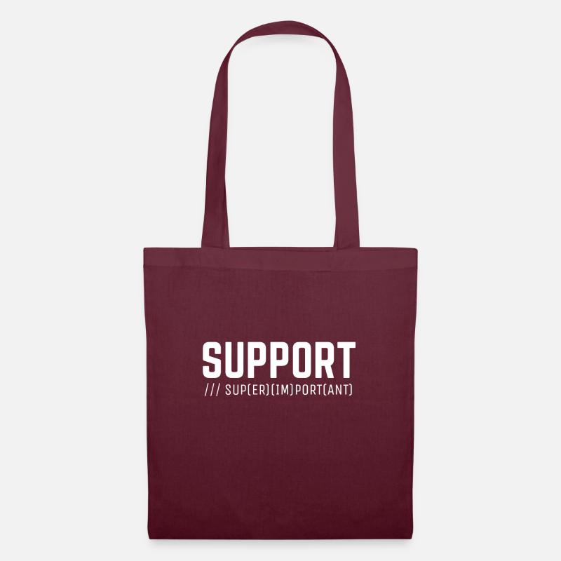 SUPPORT super important white - Stoffbeutel - Burgunderrot