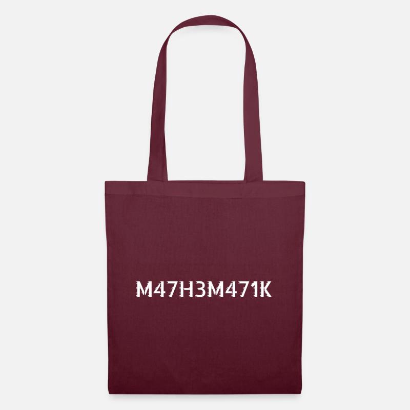 Mathematik, M47H3M471K, Zahlen, Intelligenz Mathe - Stoffbeutel - Burgunderrot