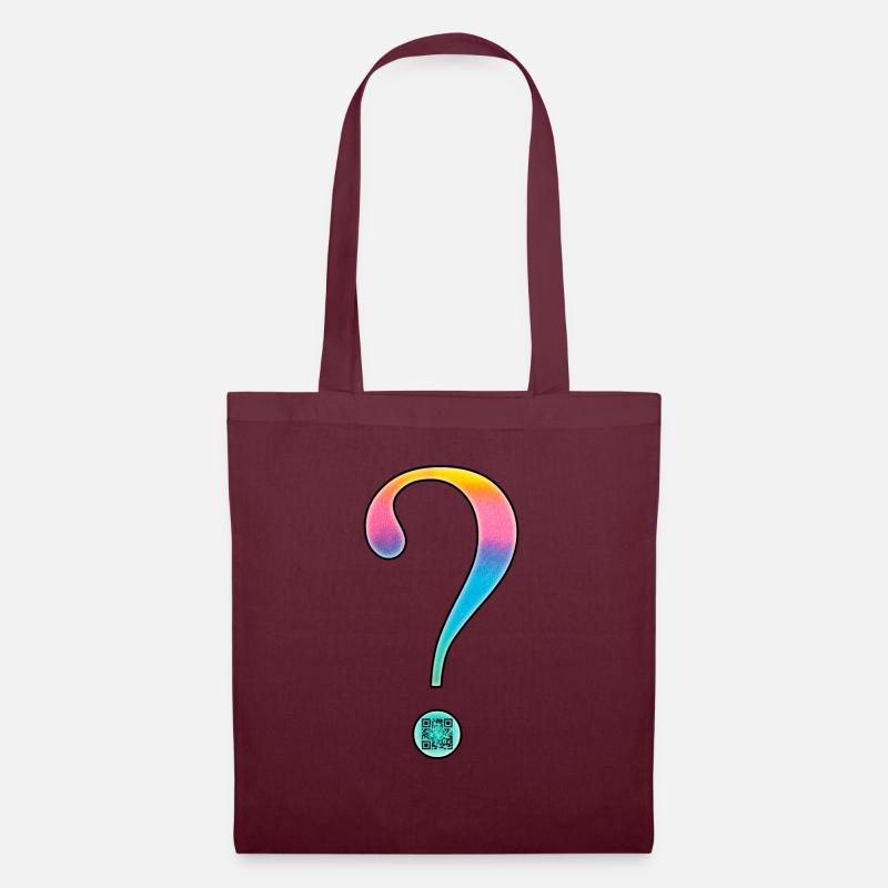 Grossesse - point d'interrogation - jumeaux QR code - Sac en tissu - bordeaux