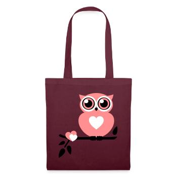 Owl Love - Tote Bag - burgundy - Front