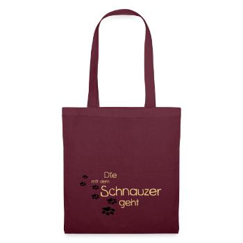 The one with the schnauzer / dog goes / giant schnauzer - Tote Bag - burgundy - Front