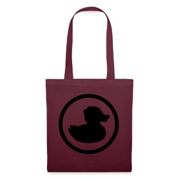 kreis rund logo quietscheente gummiente badeente e - Stoffbeutel - Burgunderrot - Vorne