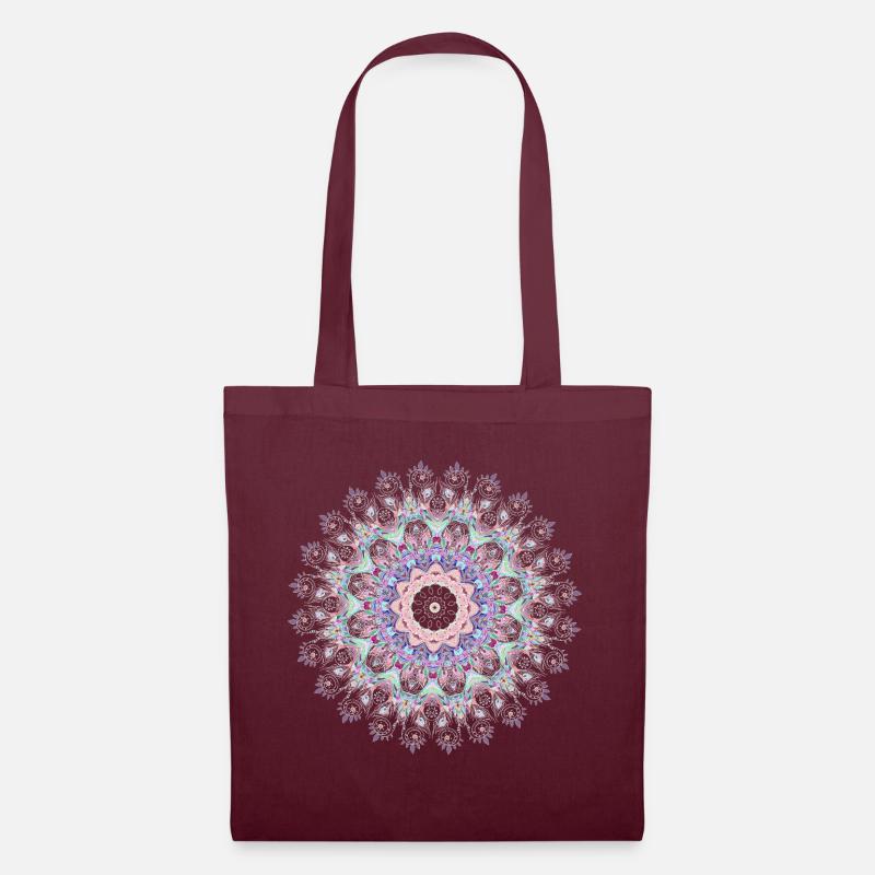 Mandala blanc - Sac en tissu - bordeaux
