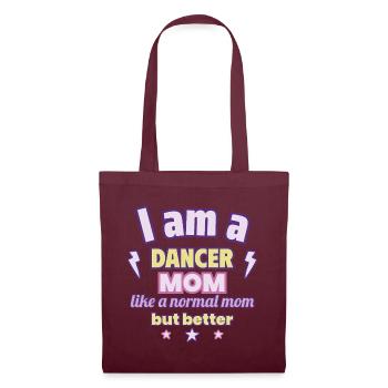 Dancer Mom, Mother's Day Gift, Dance - Tote Bag - burgundy - Front