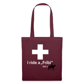 I ride a "Fribi" Western - Stoffbeutel - Burgunderrot - Vorne