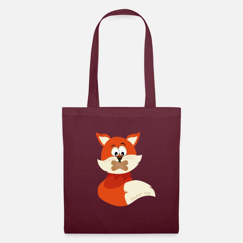silent fox - save the Schweigefuchs! - Tote Bag - burgundy