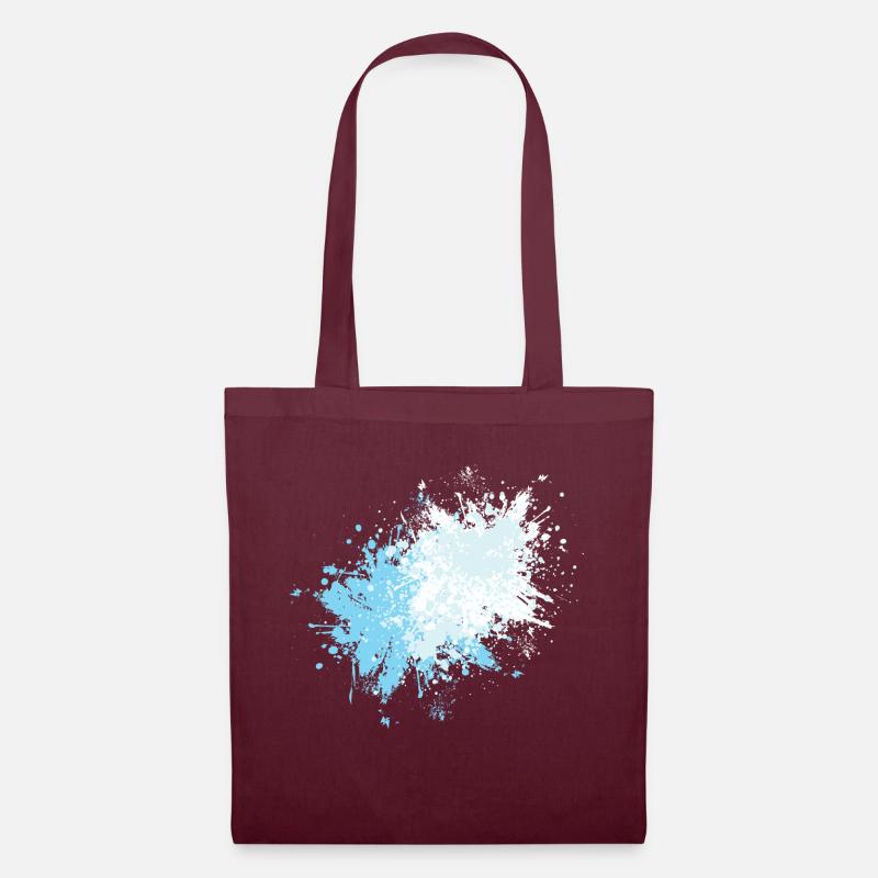 Farbspritzer frei gestalten customizable blau - Stoffbeutel - Burgunderrot