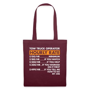 Opérateur de dépanneuse Au taux horaire Opérateur de dépanneuse - Sac en tissu - bordeaux - Devant