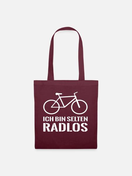Fahrrad Spruch Rad - Stoffbeutel - Burgunderrot