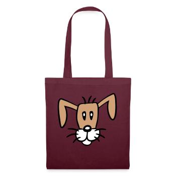 Visage de chien Petit chiot heureux Animal de compagnie - Sac en tissu - bordeaux - Devant