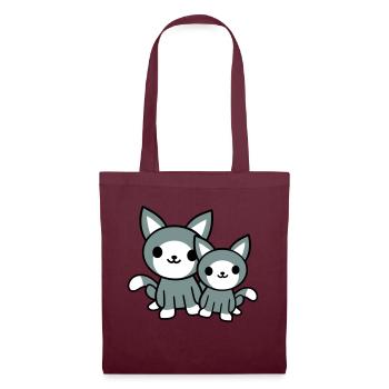 2 chats amis équipe équipage deux chatons de compagnie - Sac en tissu - bordeaux - Devant
