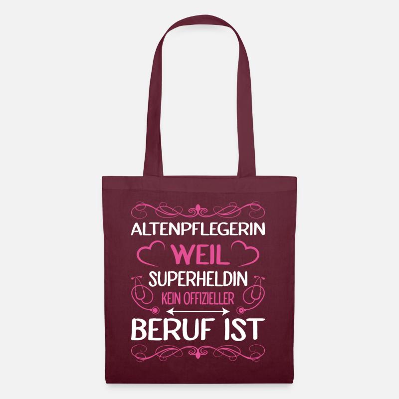 Altenpflegerin Altenpfleger Pfleger Pflegehelfer - Stoffbeutel - Burgunderrot