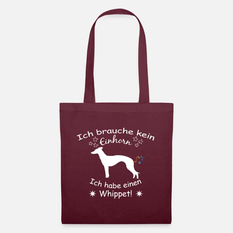 Whippet - Whippet Hund - Stoffbeutel - Burgunderrot