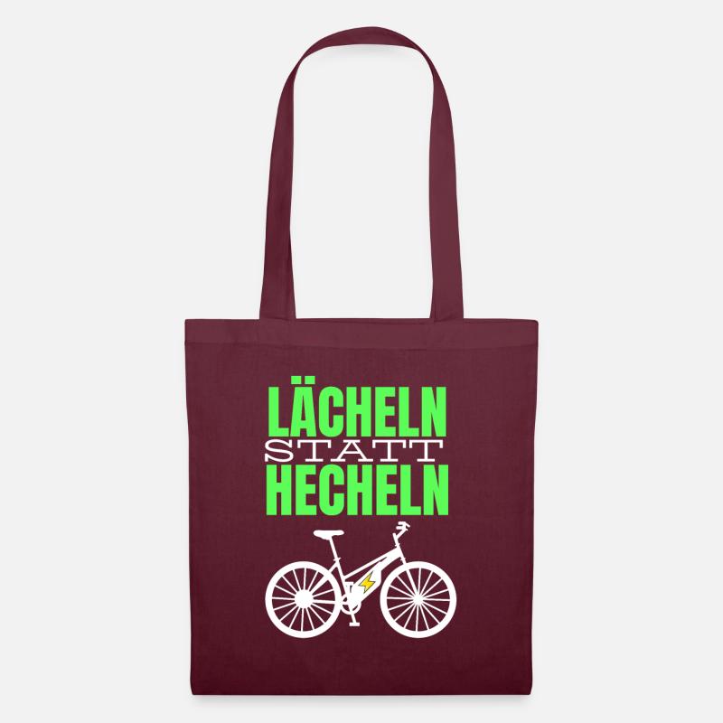 Lächeln statt Hecheln - Stoffbeutel - Burgunderrot