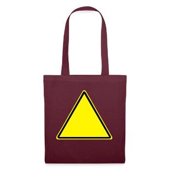 Warnschild Blanko - Stoffbeutel - Burgunderrot - Vorne