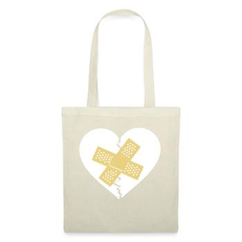 cœur brisé avec des bandages - Sac en tissu - nature - Devant
