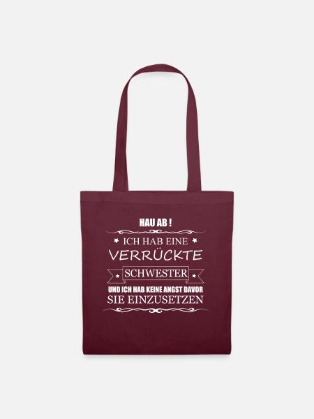 VERRÜCKTE SCHWESTER - Stoffbeutel - Burgunderrot