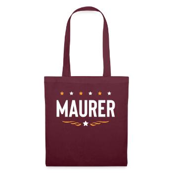 Maurer Beruf - Stoffbeutel - Burgunderrot - Vorne