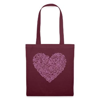 Heart Symbol Love Sweet Hearts Pink Drawing 9 - Tote Bag - burgundy - Front