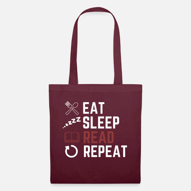 manger dormir lire répéter - Sac en tissu - bordeaux