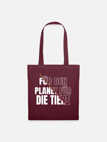 veganes essen statement spruch fleischlos - Stoffbeutel - Burgunderrot
