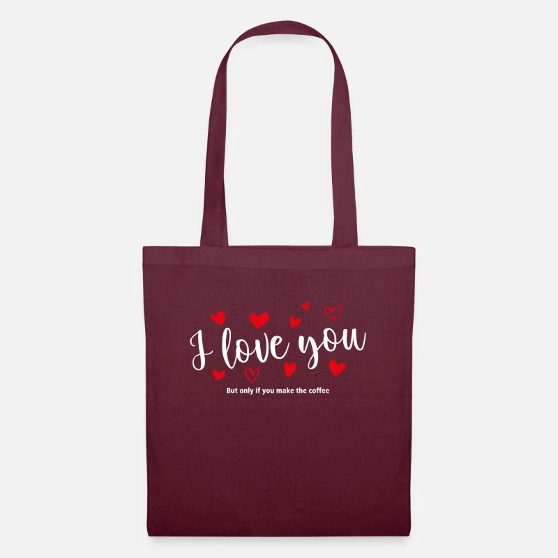 T'T Shirt / Ich liebe dich / Ich liebe dich / Ich liebe dich - Stoffbeutel - Burgunderrot
