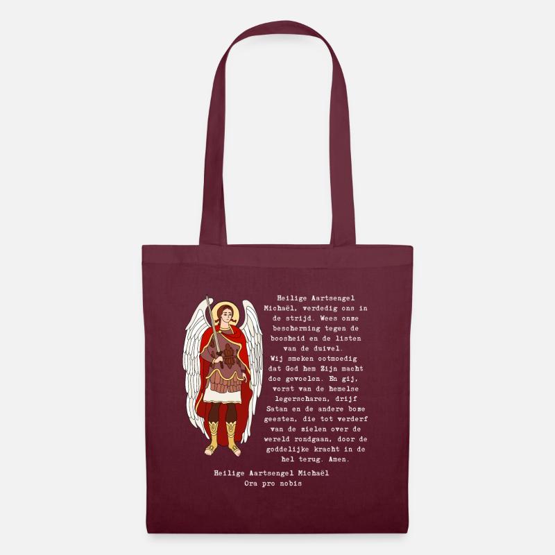 St. Michael's Prayer. - Tote Bag - burgundy