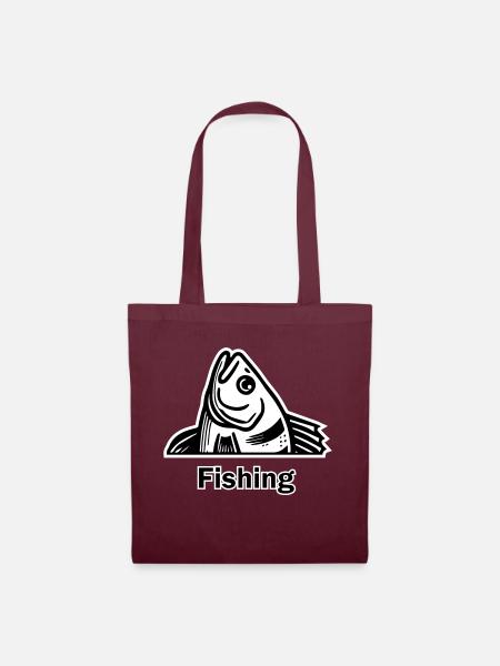 Gefangener Barsch - Fishing Design - Stoffbeutel - Burgunderrot