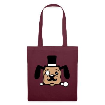 Chien M. Sir Cylindre Chapeau Monocle Lunettes Empire - Sac en tissu - bordeaux - Devant