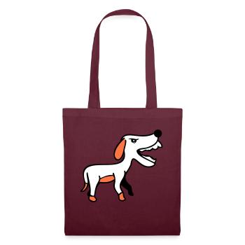 Chien, Furieux, Mordant, Dangereux, Agressif, Attaque - Sac en tissu - bordeaux - Devant
