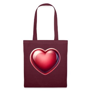 Beau Coeur Rouge - Sac en tissu - bordeaux - Devant