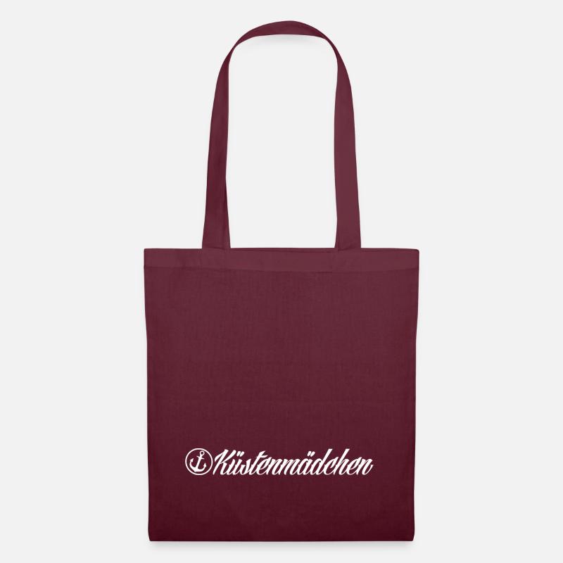 Küstenmädchen mit Anker [white] - Stoffbeutel - Burgunderrot