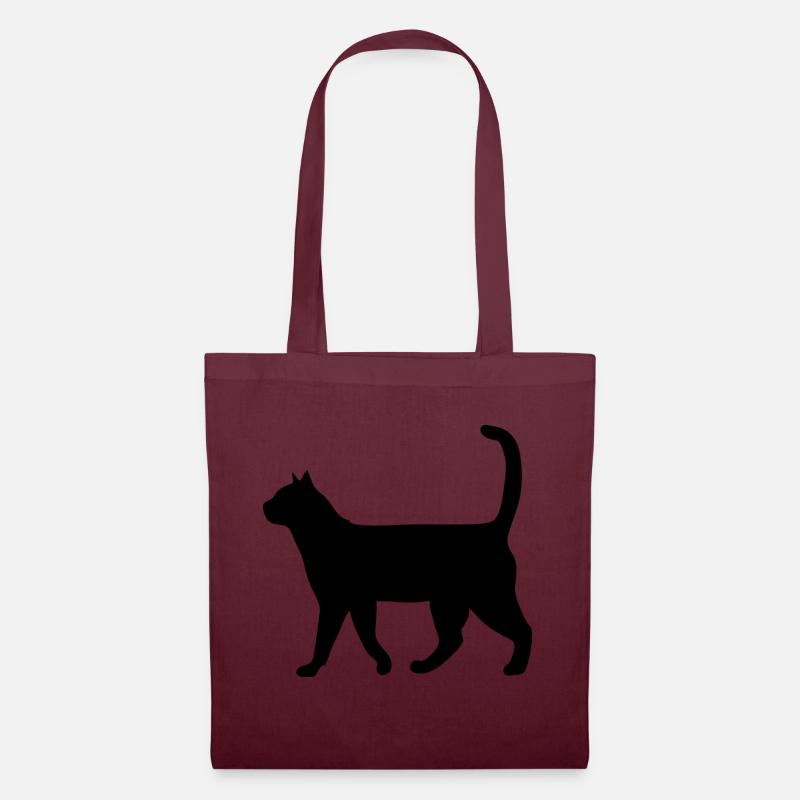Black Cat - Stoffbeutel - Burgunderrot
