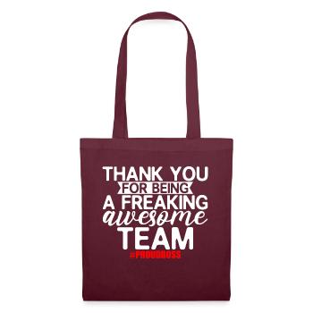 Thank You For Being A Freaking Awesome Team 2 - Tote Bag - burgundy - Front