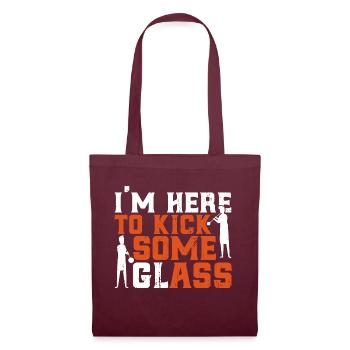 Glasarbeiter Glasbläserei Glasblasen Geschenk - Stoffbeutel - Burgunderrot - Vorne