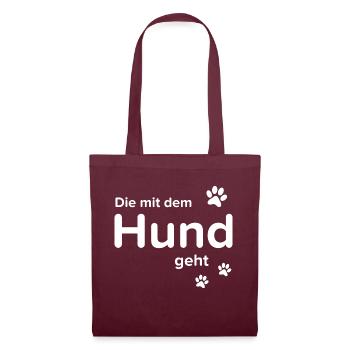 Dog Hund - Stoffbeutel - Burgunderrot - Vorne