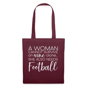 Une femme a aussi besoin de football - Sac en tissu - bordeaux - Devant