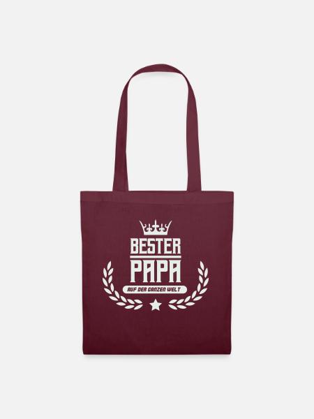 bester papa der welt - Stoffbeutel - Burgunderrot